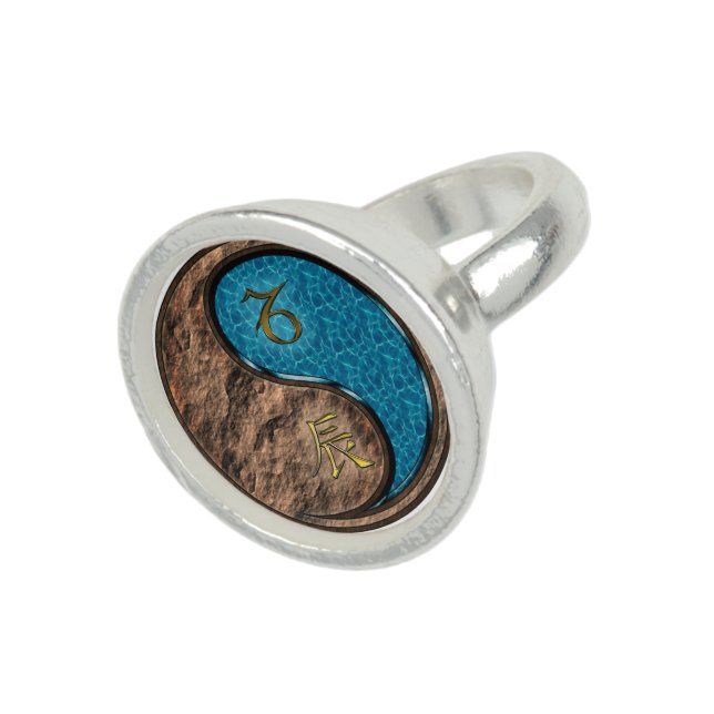 Capricorn & Water Dragon Ring (Top)