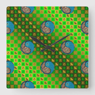 Capricorn & Water Goat Square Wall Clock