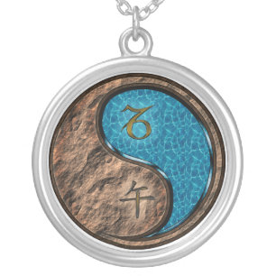 Capricorn & Water Horse Silver Plated Necklace