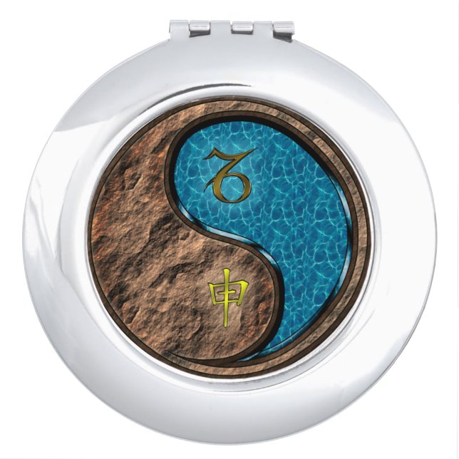 Capricorn & Water Monkey Compact Mirror (Front)