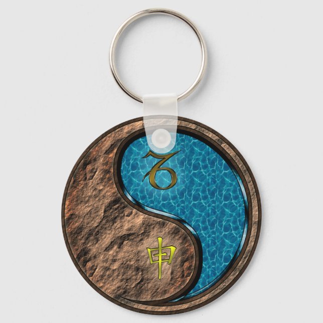 Capricorn & Water Monkey Keychain (Front)
