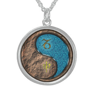 Capricorn & Water Monkey Sterling Silver Necklace
