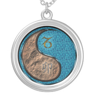 Capricorn & Water Rabbit Silver Plated Necklace