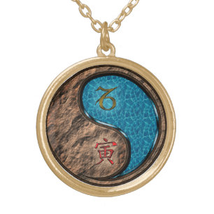 Capricorn & Water Tiger Gold Plated Necklace