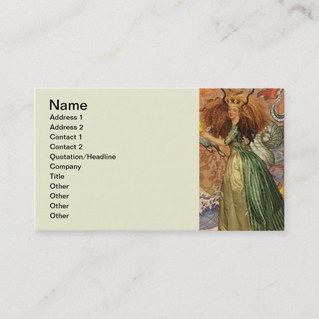 Capricorn Woman Goat Whimsical Fun Business Card (Front)