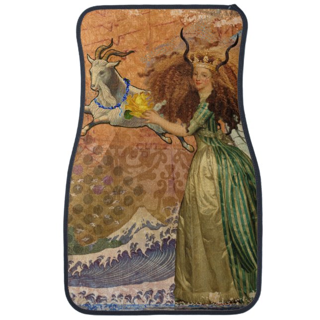 Capricorn Woman Goat Whimsical Fun Car Mat (Front)
