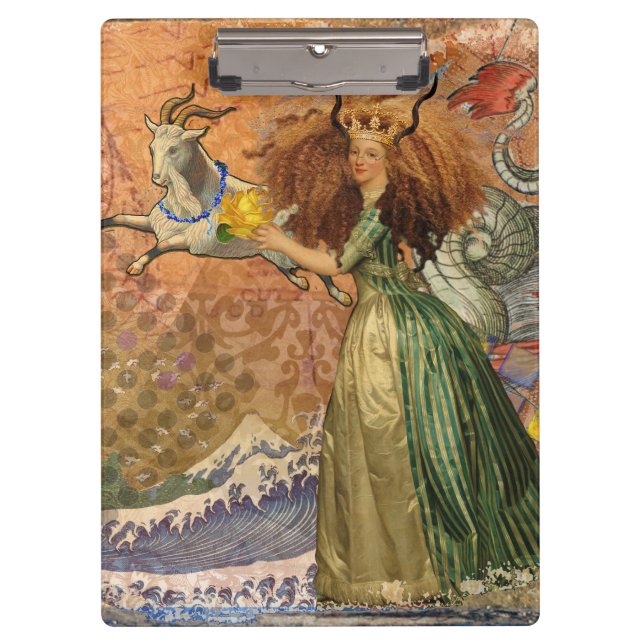 Capricorn Woman Goat Whimsical Fun Clipboard (Front)