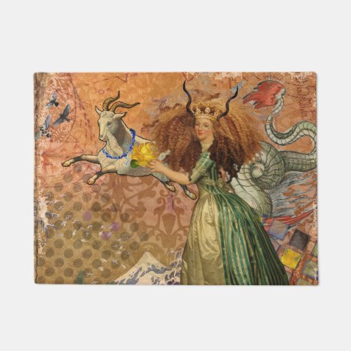 Capricorn Woman Goat Whimsical Fun Doormat