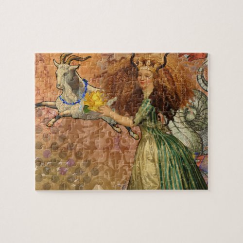 Capricorn Woman Goat Whimsical Fun Jigsaw Puzzle