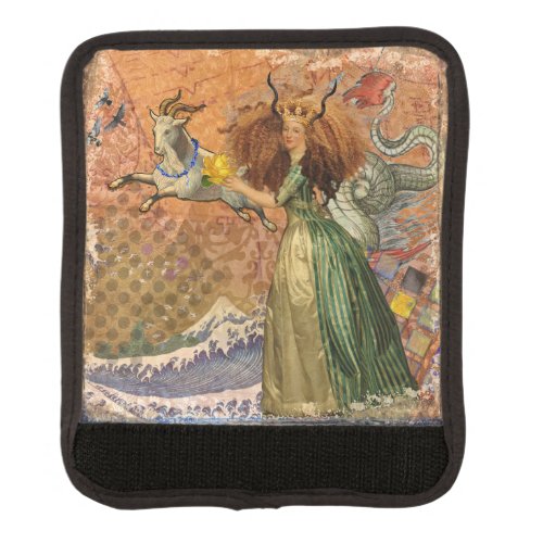 Capricorn Woman Goat Whimsical Fun Luggage Handle Wrap