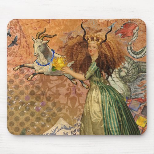 Capricorn Woman Goat Whimsical Fun Mouse Pad