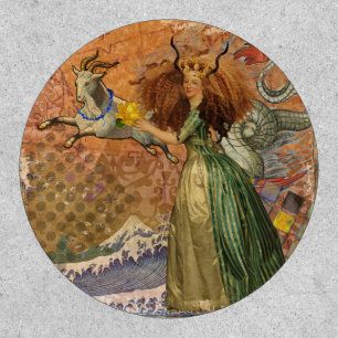 Capricorn Woman Goat Whimsical Fun Patch