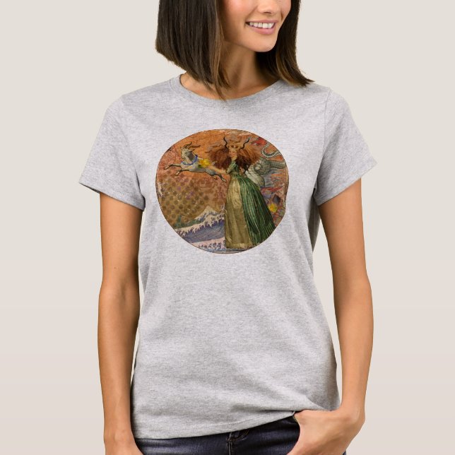 Capricorn Woman Goat Whimsical Fun T-Shirt (Front)