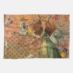 Capricorn Woman Goat Whimsical Fun Towel