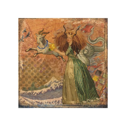 Capricorn Woman Goat Whimsical Fun Wood Wall Decor