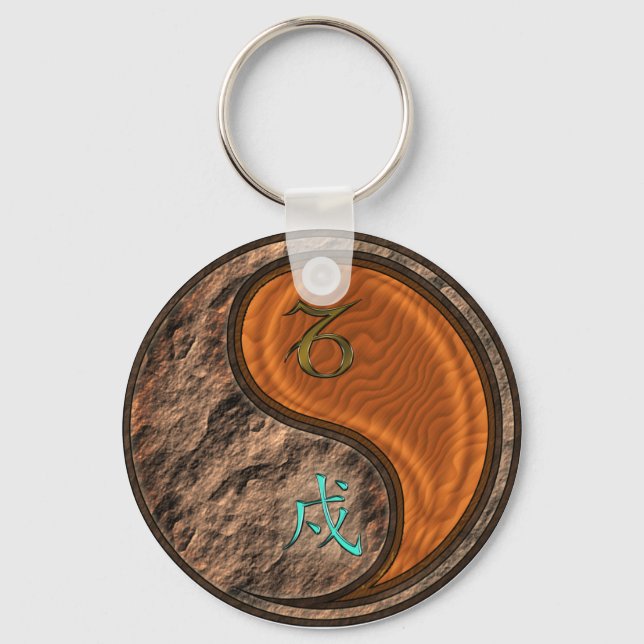 Capricorn & Wood Dog Keychain (Front)