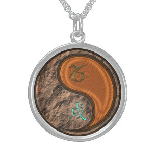 Capricorn & Wood Dog Sterling Silver Necklace