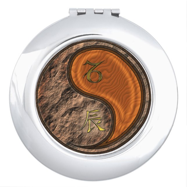 Capricorn & Wood Dragon Compact Mirror (Front)