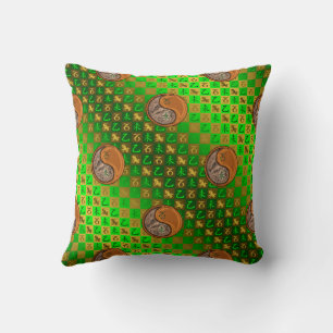 Capricorn & Wood Goat Throw Pillow