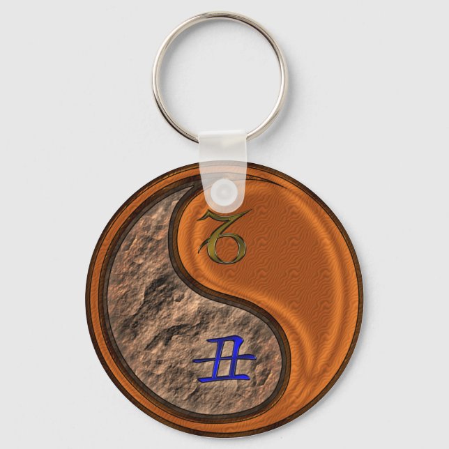 Capricorn & Wood Ox Keychain (Front)