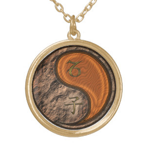 Capricorn & Wood Rat Gold Plated Necklace