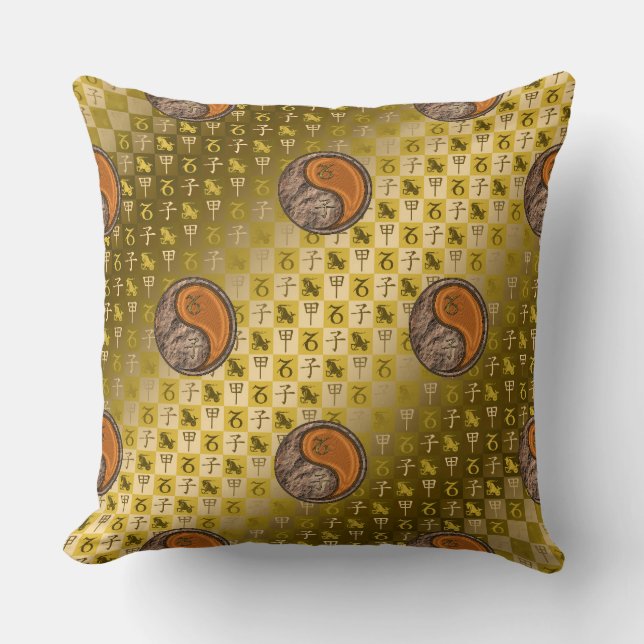 Capricorn & Wood Rat Throw Pillow (Front)