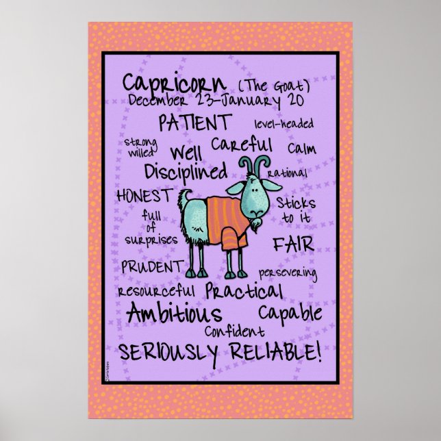 capricorn wordcloud poster (Front)