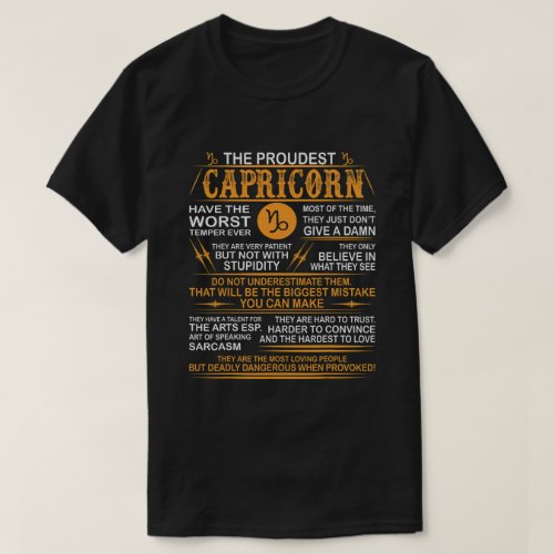 Capricorn Worst Temper Dangerous When Provoked T_Shirt