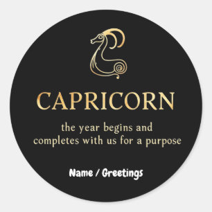Capricorn Year Begins & Ends With Us Customizable Classic Round Sticker