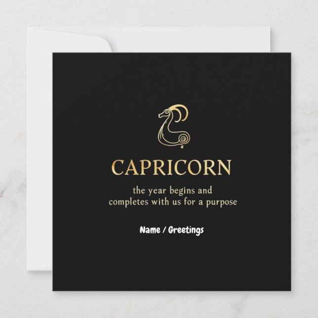 Capricorn Year Begins & Ends With Us Customizable Invitation (Front)