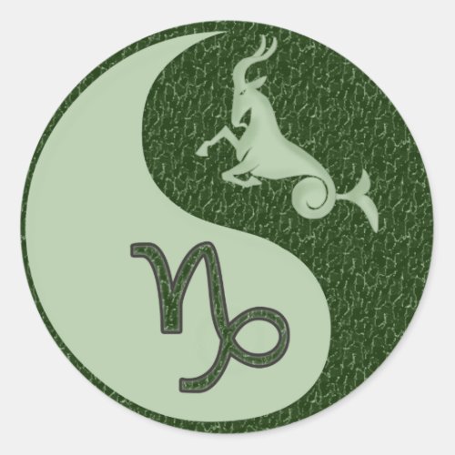 Capricorn Yin Yang Classic Round Sticker