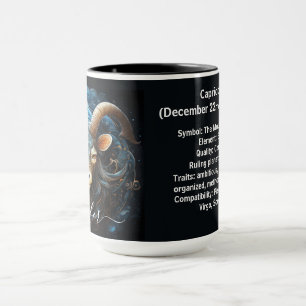 Capricorn Zodiac Art for December 22–January 19  Mug