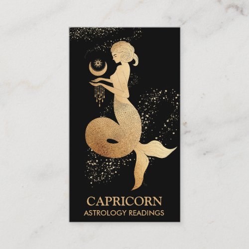  Capricorn Zodiac Astrology Readings Black Business Card