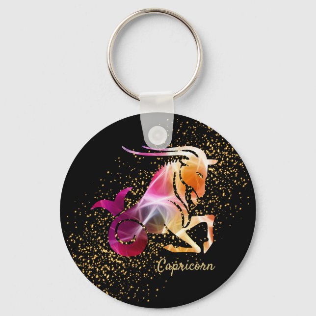 Capricorn ♑ - Zodiac Astrology Sign Keychain (Front)