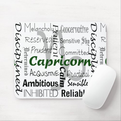 Capricorn Zodiac Astrology Traits Collage Mouse Pad