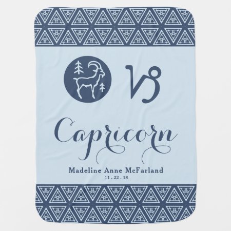 Capricorn Zodiac Baby Blanket