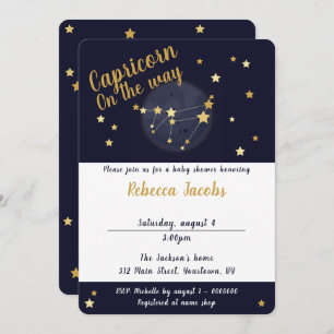 Capricorn zodiac Baby Shower Invitation