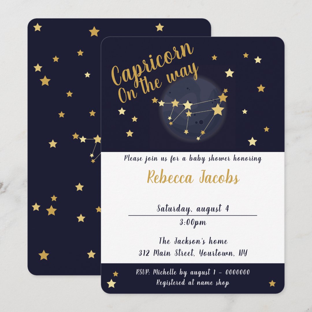Capricorn zodiac Baby Shower Invitation Zazzle