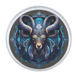 Capricorn Zodiac Birth Sign Astrology Silver Finish Lapel Pin