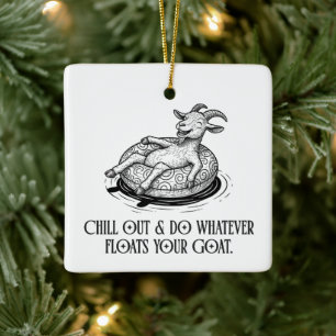 Capricorn Zodiac Birthday Christmas Ceramic Ornament