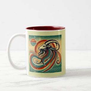 Capricorn Zodiac Coffee Mug Retro Style 