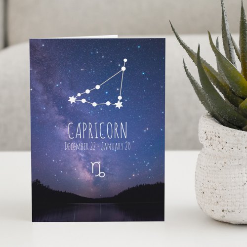 Capricorn Zodiac Constellation  Astrology Card