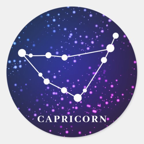 Capricorn Zodiac Constellation Design Classic Round Sticker