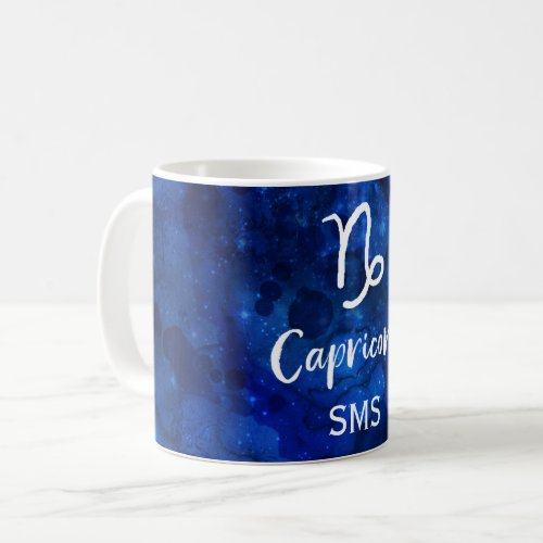 Capricorn Zodiac Constellation Galaxy Sky Monogram Coffee Mug