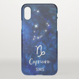 Capricorn Zodiac Constellation Galaxy Sky Monogram iPhone XS Case