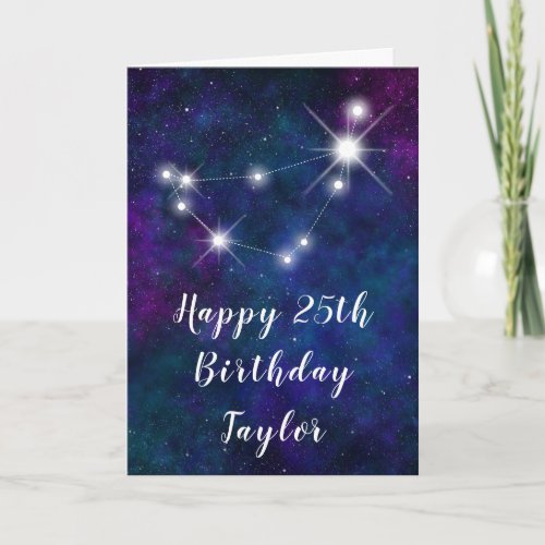 Capricorn Zodiac Constellation Happy Birthday Card