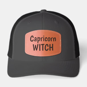Capricorn Zodiac Friend Sister Mom Birthday Gift Leather Patch Hat