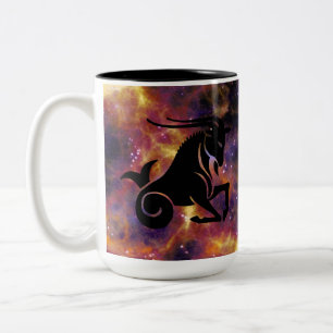 Capricorn Zodiac Galaxy Art – Astrology Horoscope Two-Tone Coffee Mug