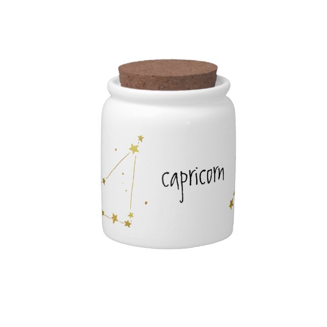 Capricorn Zodiac Gift Candy Jar (Front)