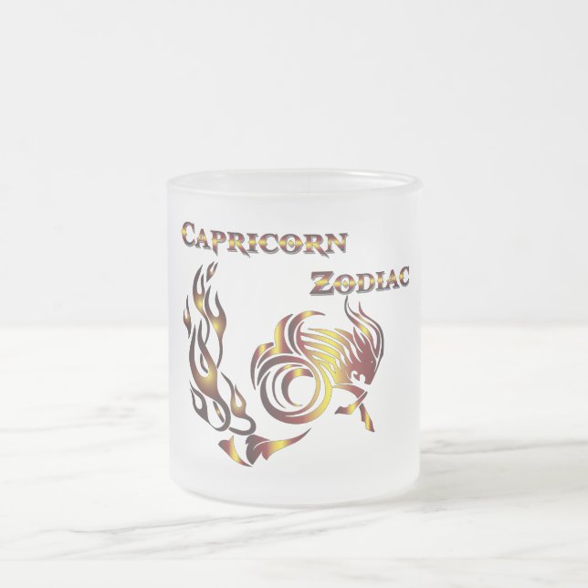 Capricorn Zodiac Glass Mug (Center)